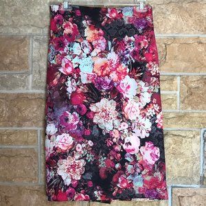 New York & Company Floral Pencil Skirt